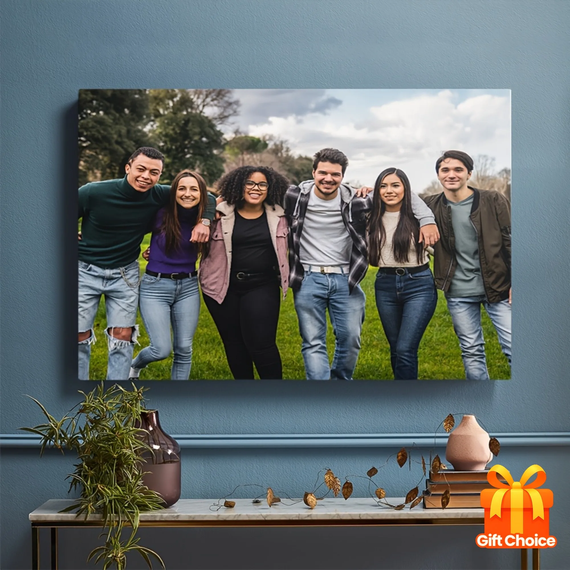 Custom 2D Photo Canvas Wall Art Personalized Picture Print Upload Your Own Image Wrapped Framed Home Decor Keepsake Gift