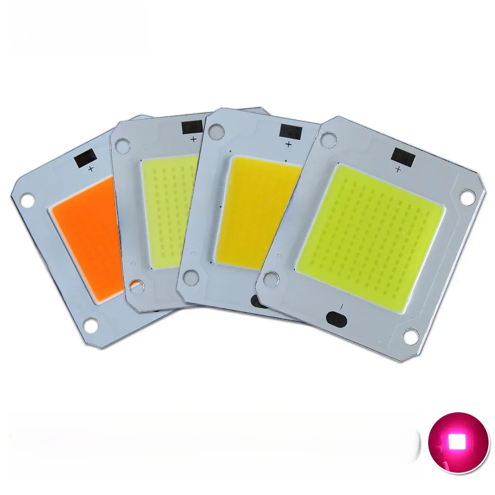 Puce LED haute puissance DC12V 50W, Diode COB 14V 50W Watt, blanc froid et chaud, spectre complet 3000K-30000K, lampe 44mm, dissipateur thermique