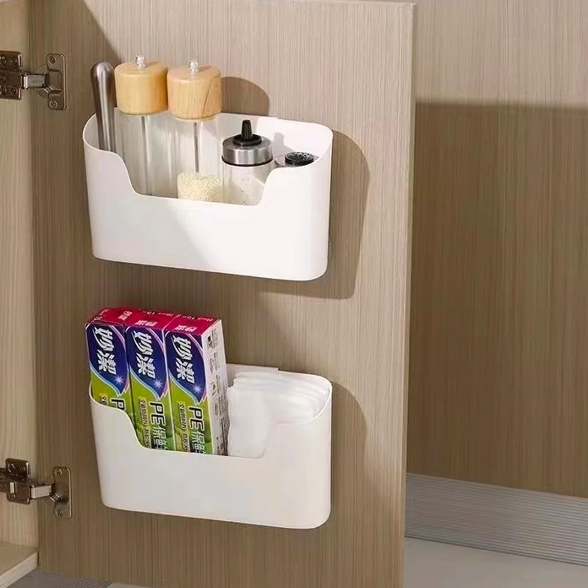 Attached kitchen sink storage box