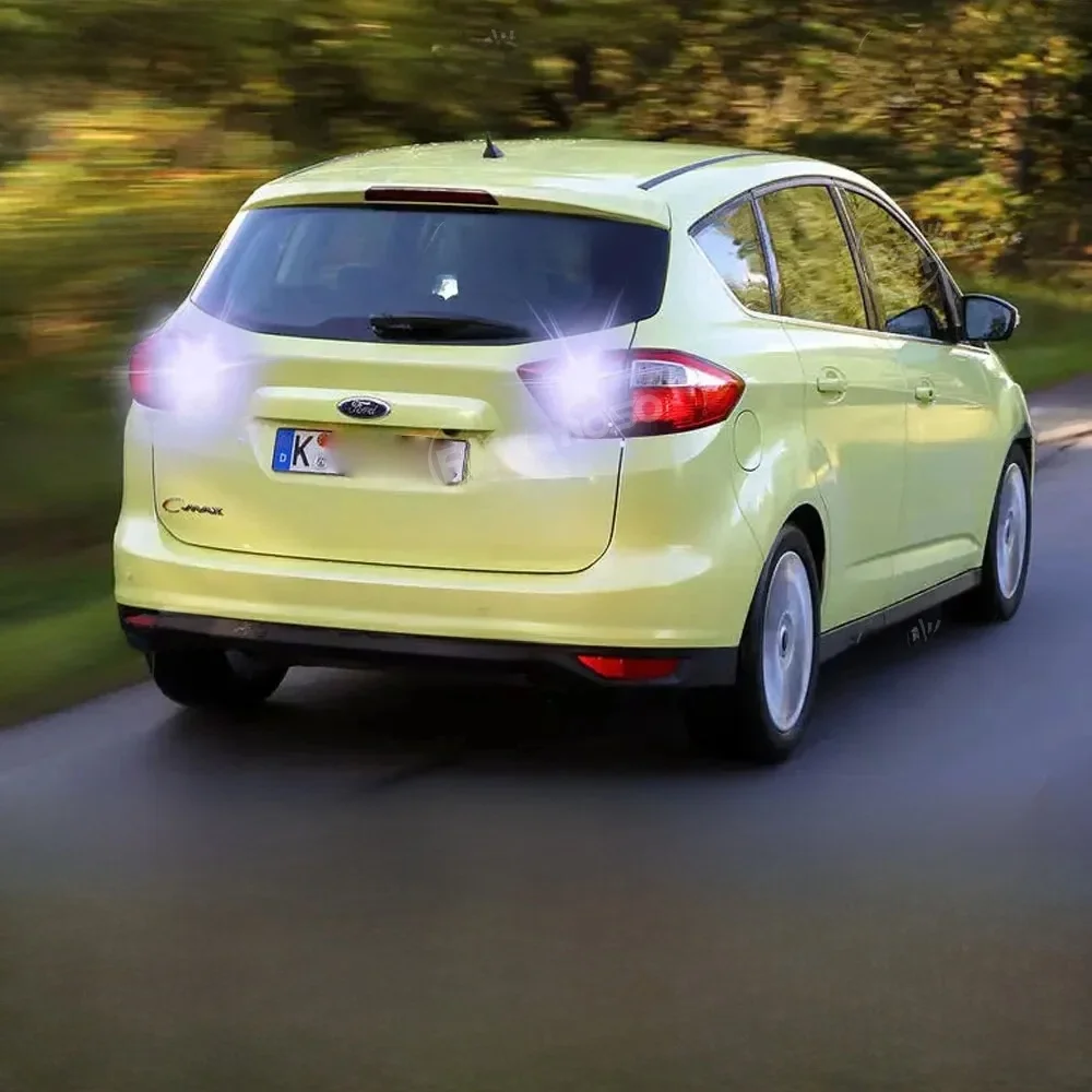 Feu de recul LED pour voiture, pour Ford B-MAX C-MAX S-MAX CMAX BMAX SMAX P21W Ba15s 1156 Canbus, ampoules de secours