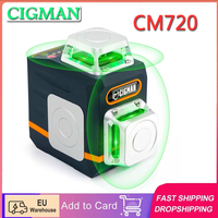 Cigman Cm720 2 X 360 °   8 Line Laser Level Green Cross Line Self Leveling with Remote Controller Type-C Rechargeable