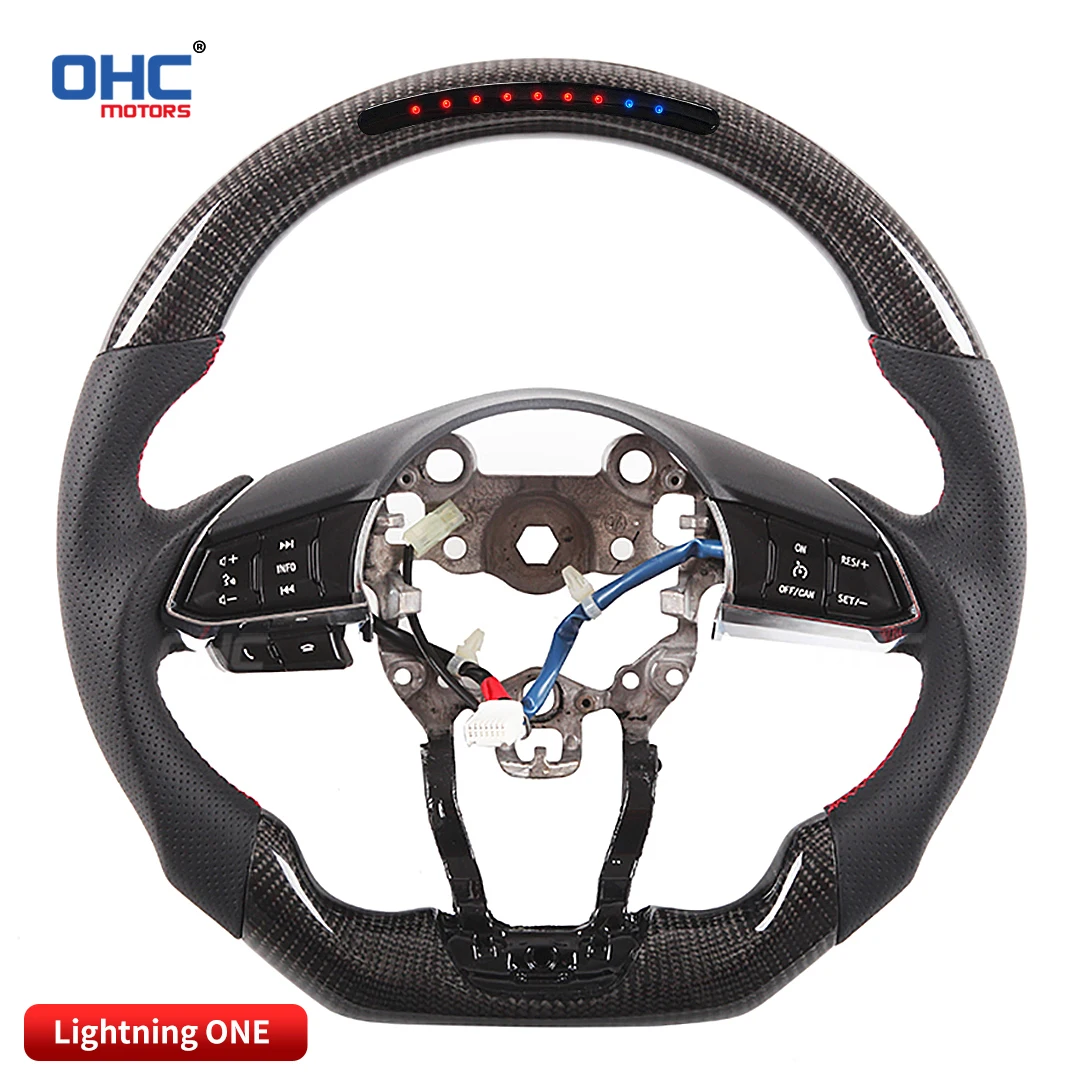 100% Real Carbon Fiber LED Steering Wheel compatible for Mazda 3 Mazda 6 CX-4 CX-5 RX-7 BT-50 LED Performance OHC Motors