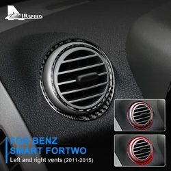 Real Soft Carbon Fiber Trim Sticker for Mercedes Benz Smart 451 Fortwo 2011 2012 2013 2014 2015 Car Air Outlet Vents Accessories