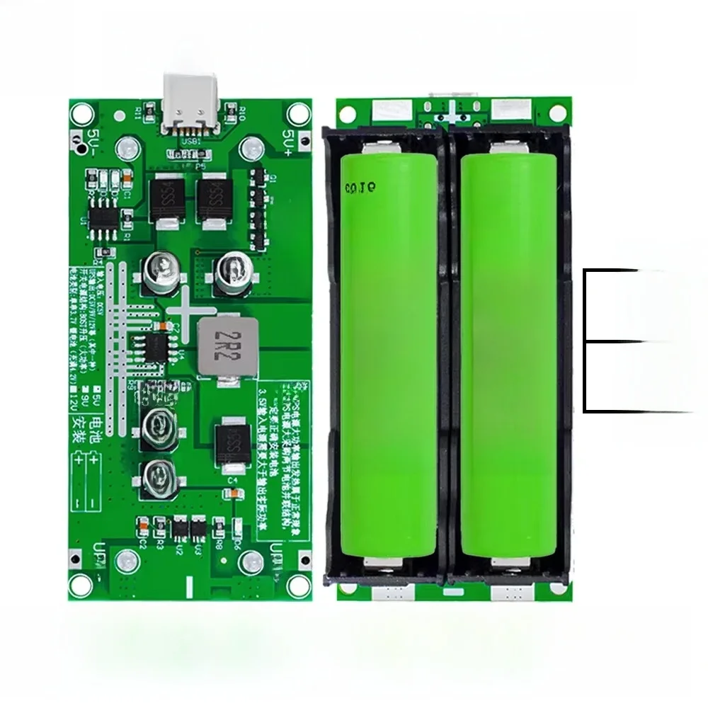 Typ-C 15 W 3 A 18650 Lithium-Batterie-Ladegerät-Modul DC-DC Step-Up-Booster Schnellladung USV-Stromversorgung/Konverter 5 V 9 V 12 V