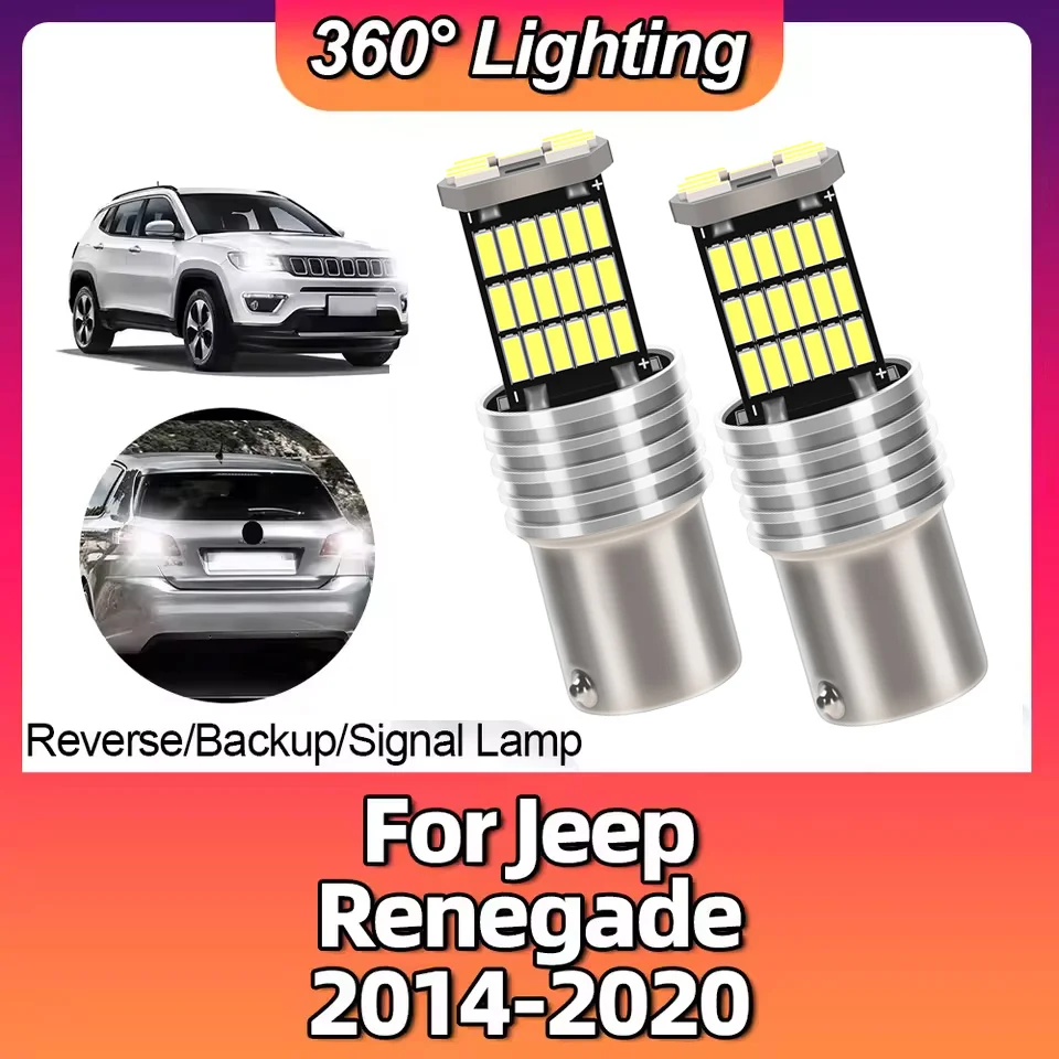 

2PCS P21W 1156 BA15S LED Turn Signal Lights 4014 45SMD 6000K Brake Lamps For Jeep Renegade 2014 2015 2016 2017 2018 2019 2020