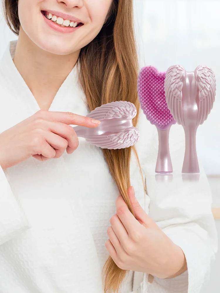 Brosse à cheveux professionnelle Mini ange démêlant, peigne antistatique, peignes de Massage pour femmes, outils de Salon de coiffure