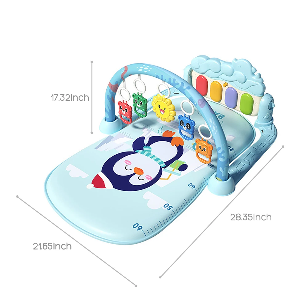 0-12 mesi Baby Activity Gym Rack attività di superficie musicale per bambini tappetini da gioco per attività di tappeti impermeabili striscianti per neonati