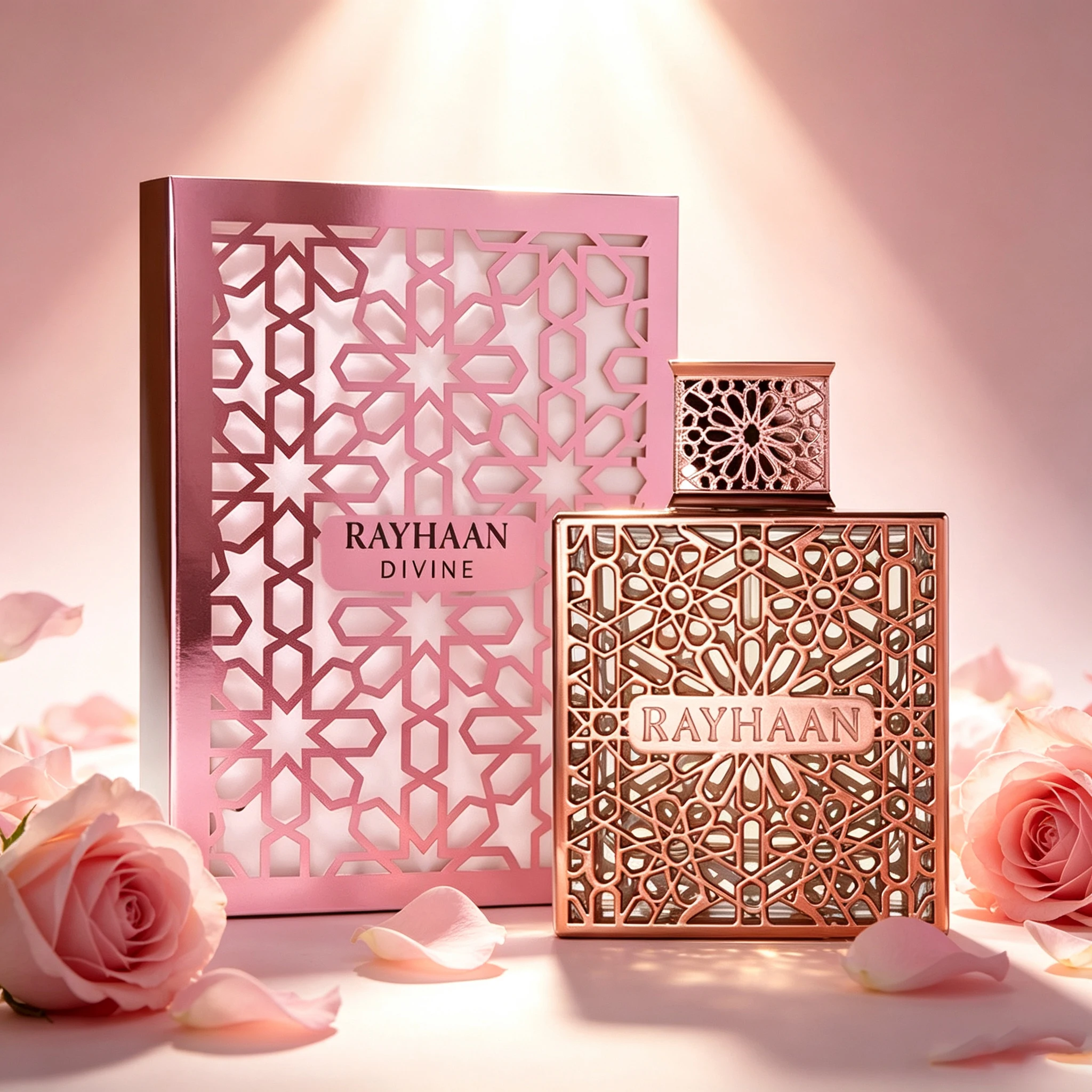 RAYHAAN DIVINE powder mixing metal hollow packaging box, gentle and not greasy flower flavor women's large capacity light essence