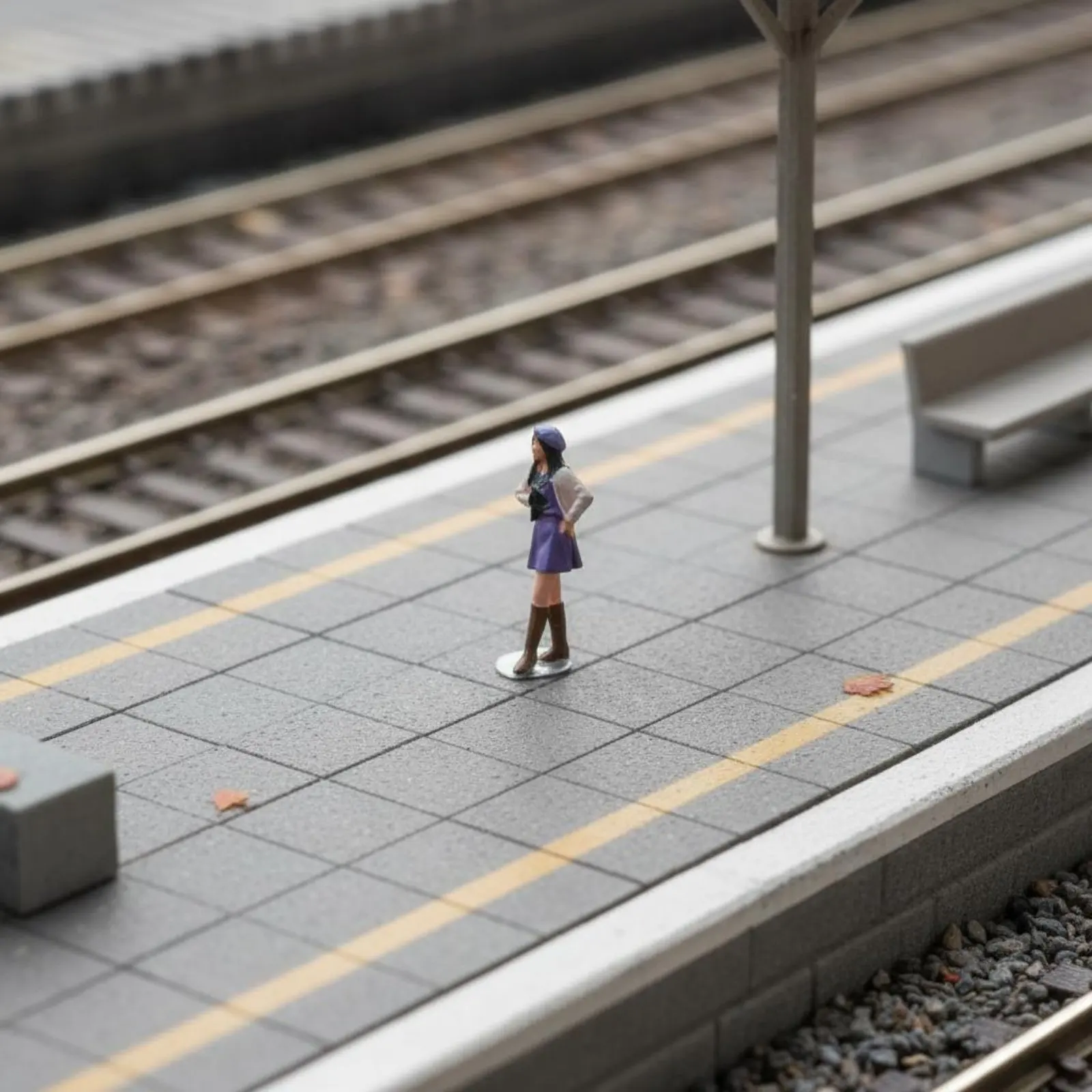 1/64 Scale Girl Figurine Completed Model 1/64 Scale Girl Figure Realistic Detail Sand Table Scenery Figure for Hobbyists
