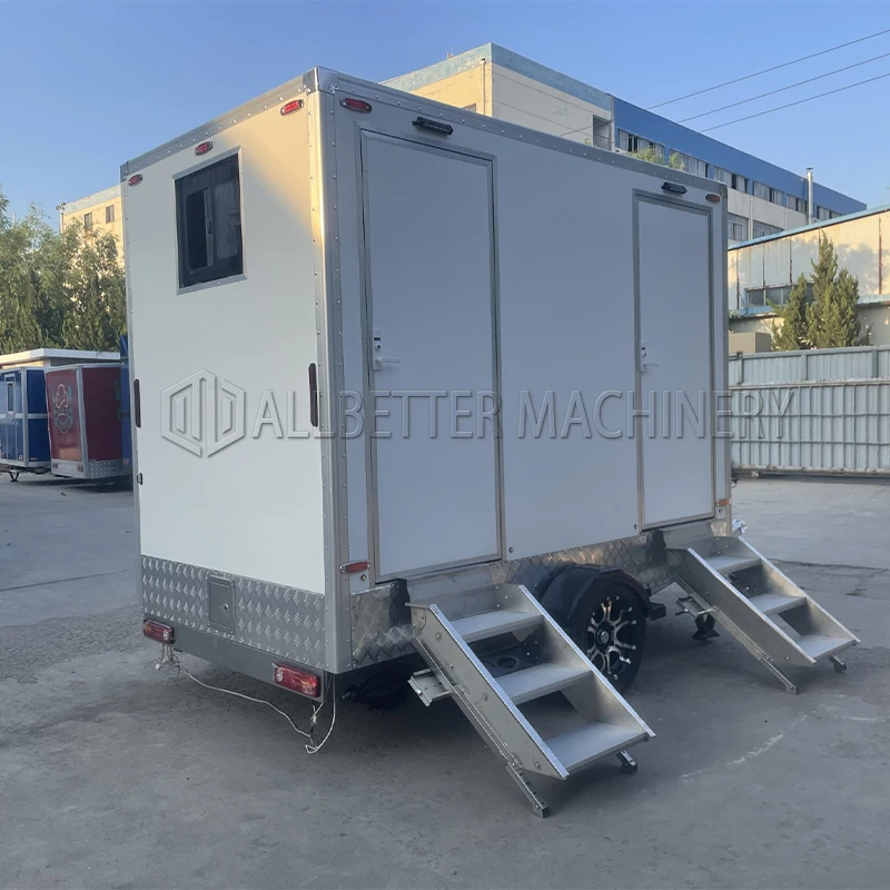 High Quality 2 Stall Mobile Restroom Trailer for Sale Portable Toilet and Shower Room Mobile Toilets Manufacturers Public Toilet