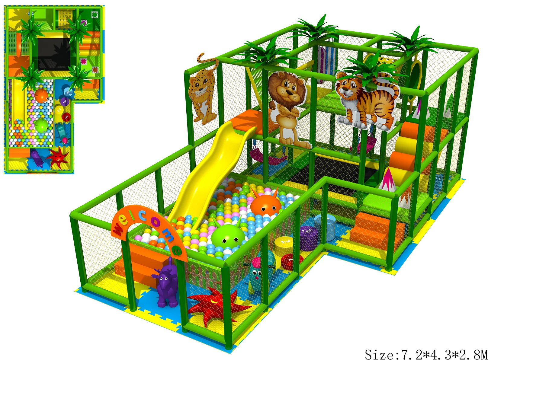 Exported to Vietnam Safety Soft Indoor Playground for Toddler CE Approved Kids Play Center 151112a