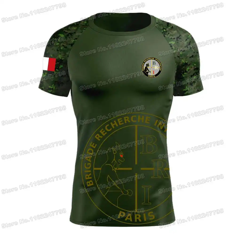 2023 France Research and Intervention Brigade T Shirt French National Police BRI Outdoor Shirts fitness Clothing Training Tops