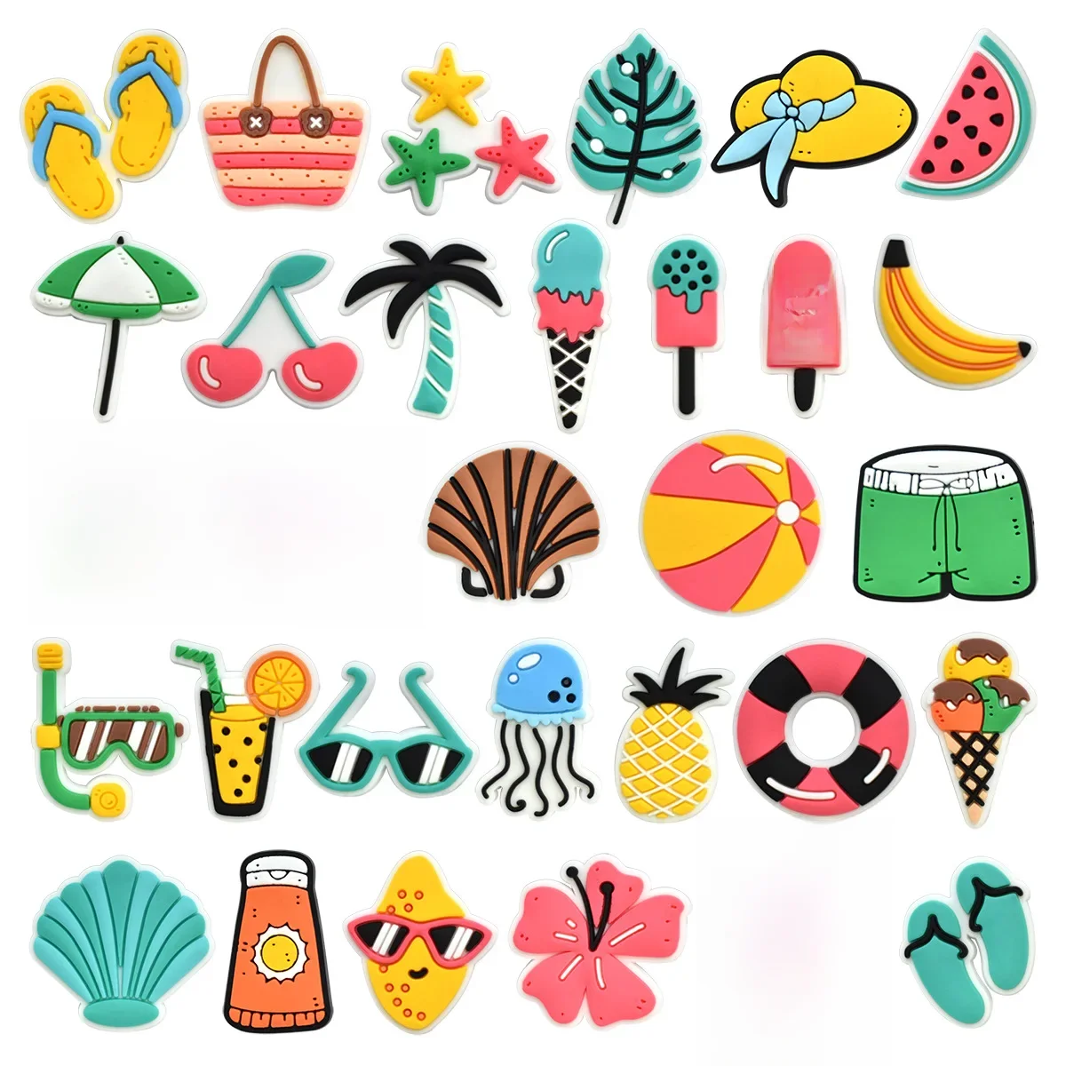 Offres spéciales nouveautés crème glacée pastèque chaussures breloques broche pour Crocs chaussures accessoires décoration de chaussure enfants adulte noël