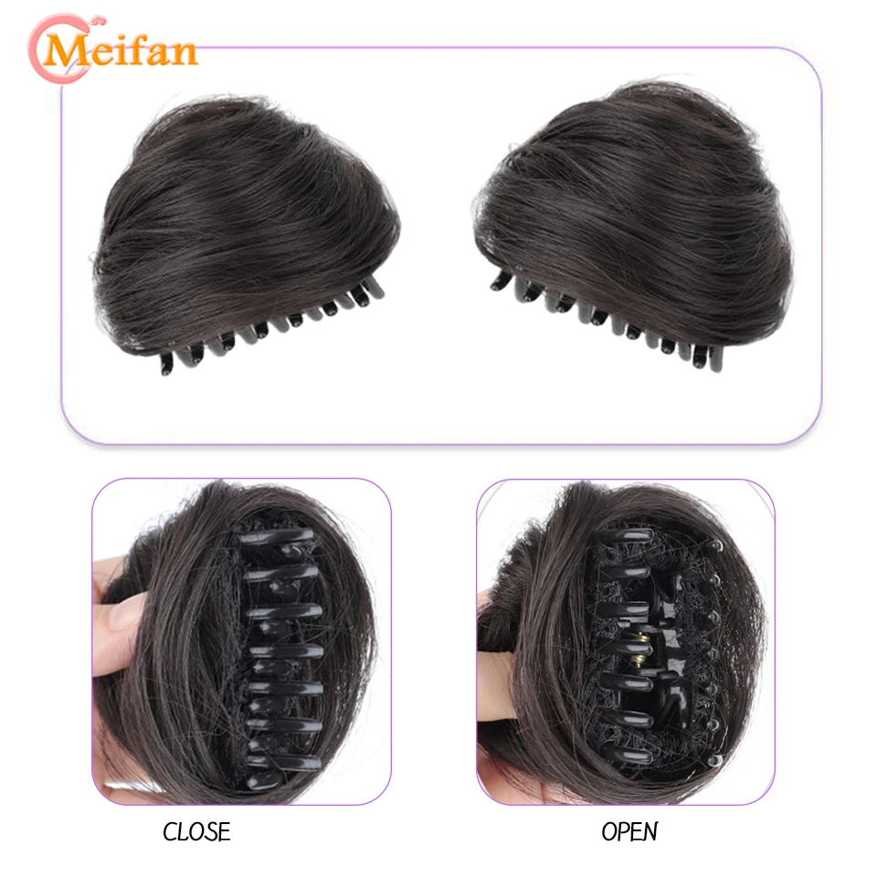 MEIFAN syntetyczny pazur Chignon doczepiane włosy pleciony górny węzeł przyrząd do koka z włosów akcesoria Messy prosto Chignon Clip-in Updo pączek