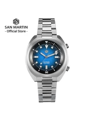 San Martin 2025 Grained Dial 42mm YN55 Automatic Mechanical Men Diver Watch Internal Bidirectional Rotating Bezel 20 Bar SN0066
