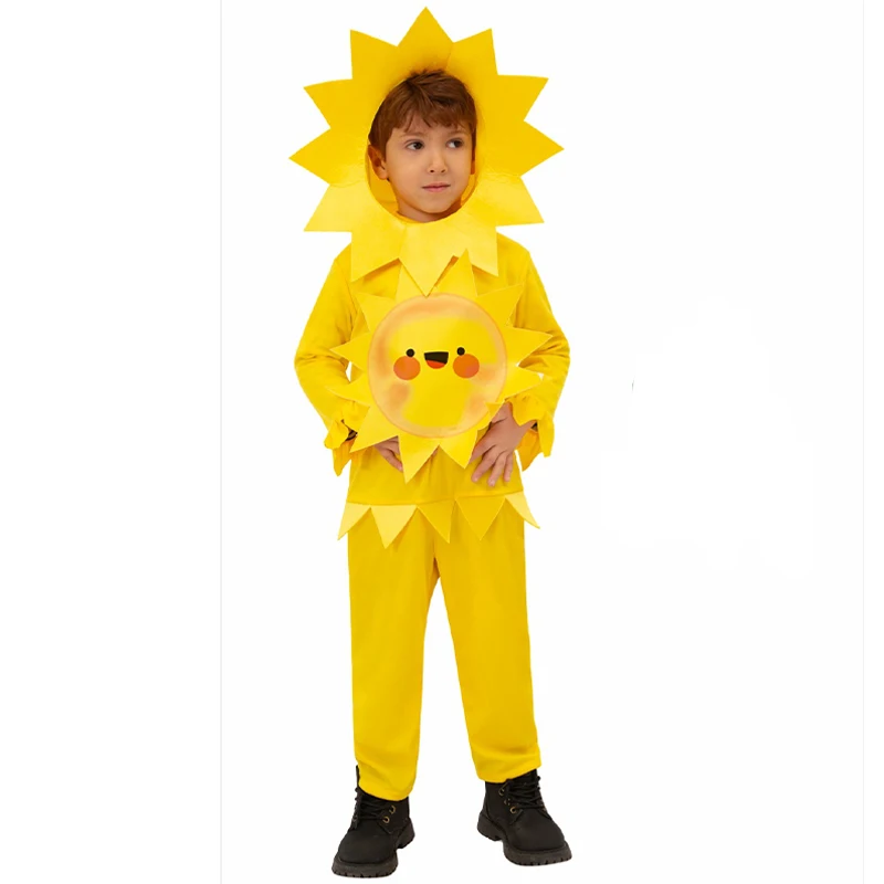 Costume de tournesol unisexe pour enfants, plante mignonne, Halloween Cosplay, Barrage Kiev illage, Soleil et Fleur, Garçon et Fille