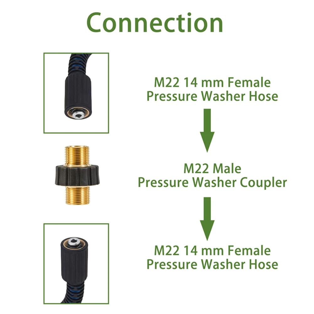 Imagem -05 - Lavadora de Pressão Adapter Grupo Male Fitting to Male Swivel Mangueira Thread Kit Adaptador de Cobre M2214 mm
