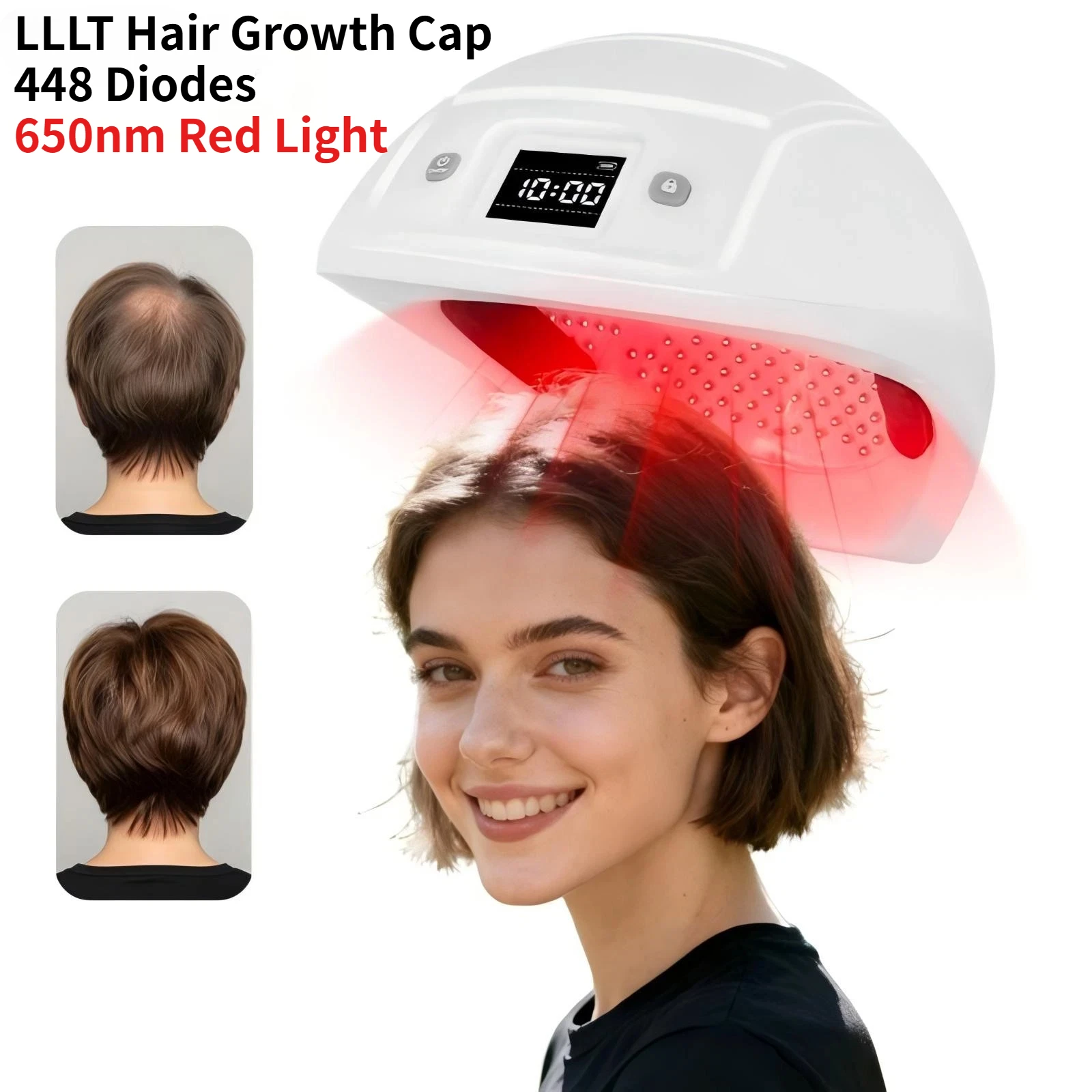 

Высокоэффективная лазерная шапка ZJZK для роста волос с 448 диодами, 650 нм, красный свет, лазерная терапия против выпадения волос, для утолщения и ухода за кожей головы