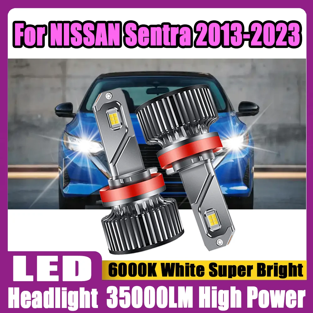 

2PCS Auto Turbo Lamps Super Bright H11 H8 H9 6000K White LED Headlamps 35000LM LED Headlight Bulbs For NISSAN Sentra 2013-2023