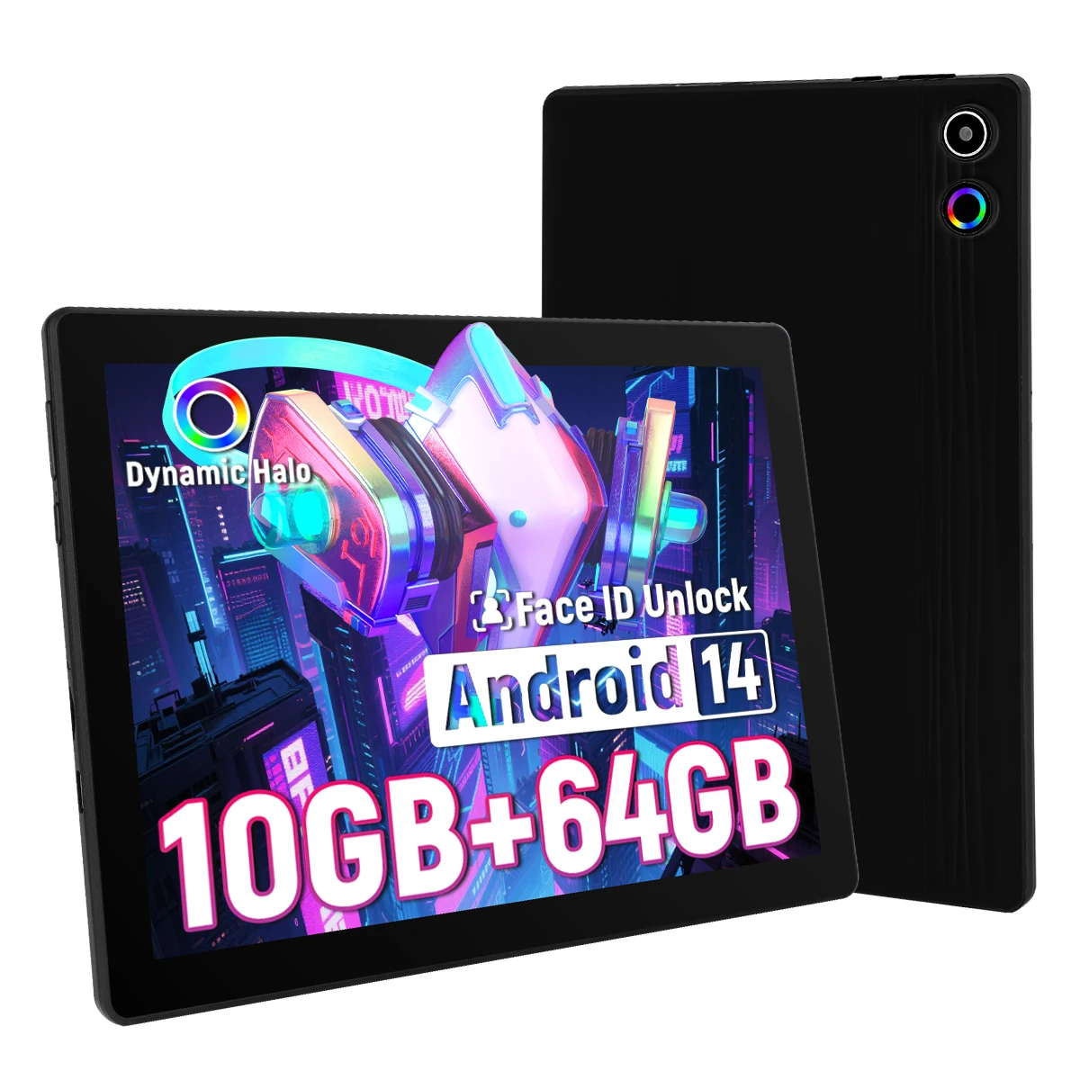 

10,1-дюймовый восьмиядерный планшет Android 14, 10 ГБ ОЗУ, 64 ГБ ПЗУ (Expand to 1 ТБ), Widevine L1, совместимый IPS HD-экран с Wi-Fi 6 BT 5.3