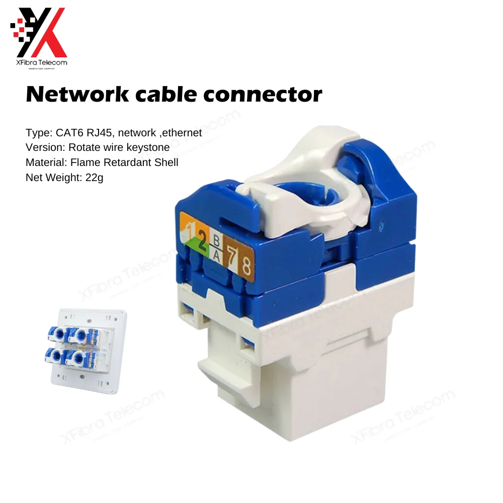 50 stuks niet-afgeschermde CAT6 UTP Keystone Jack 180 ° schroef stijl RJ45 LAN Gereedschapsvrije Socket Insert Keystone Ethernet Module Gigabit UTP