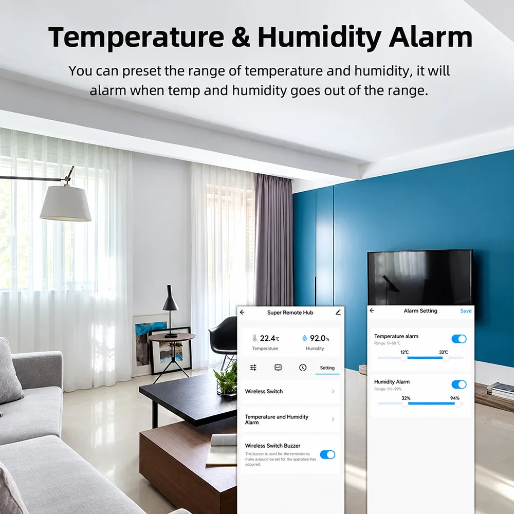Tuya WiFi Super Remote Hub with Local Code Storage, Real-Time Updates, Temperature Humidity Sensor, Alexa Google Home Alice
