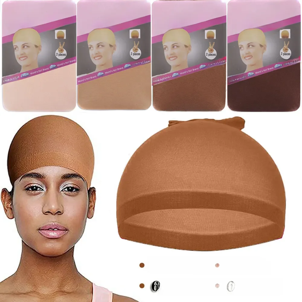 24 pièces (12 paquets) bonnet de perruque filets à cheveux extensibles à la mode 2 pièces/paquet bonnet de bas de cheveux taille libre filet de perruque en maille de Nylon