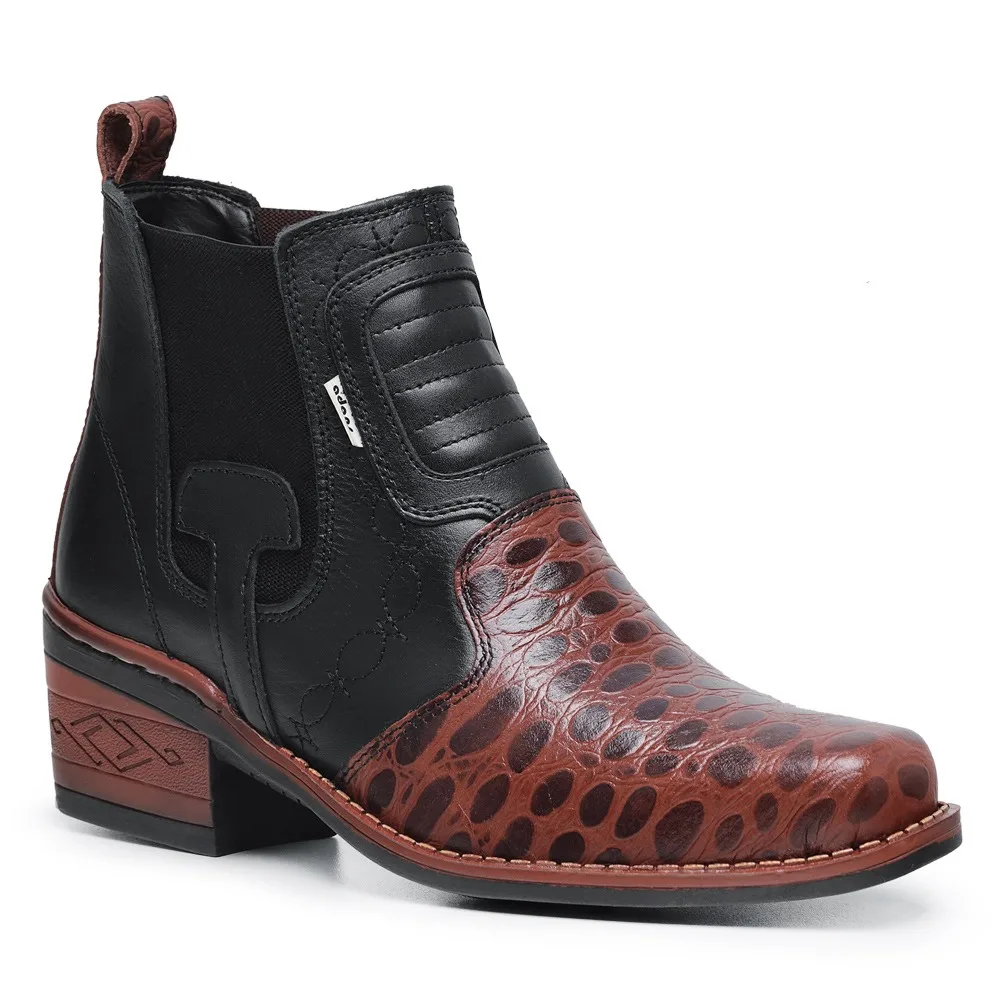 Men's Boot Genuine Leather Printed Sole Stitched Rodeo Heel Carrepeta Party Country 1011 Brazil