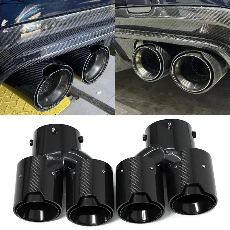 Für BMW G20 G21 M340i G22 M240i G42 440i Upgrade Quad Carbon Faser Schalldämpfer Header Auspuff System Düse Endrohr 2020 +