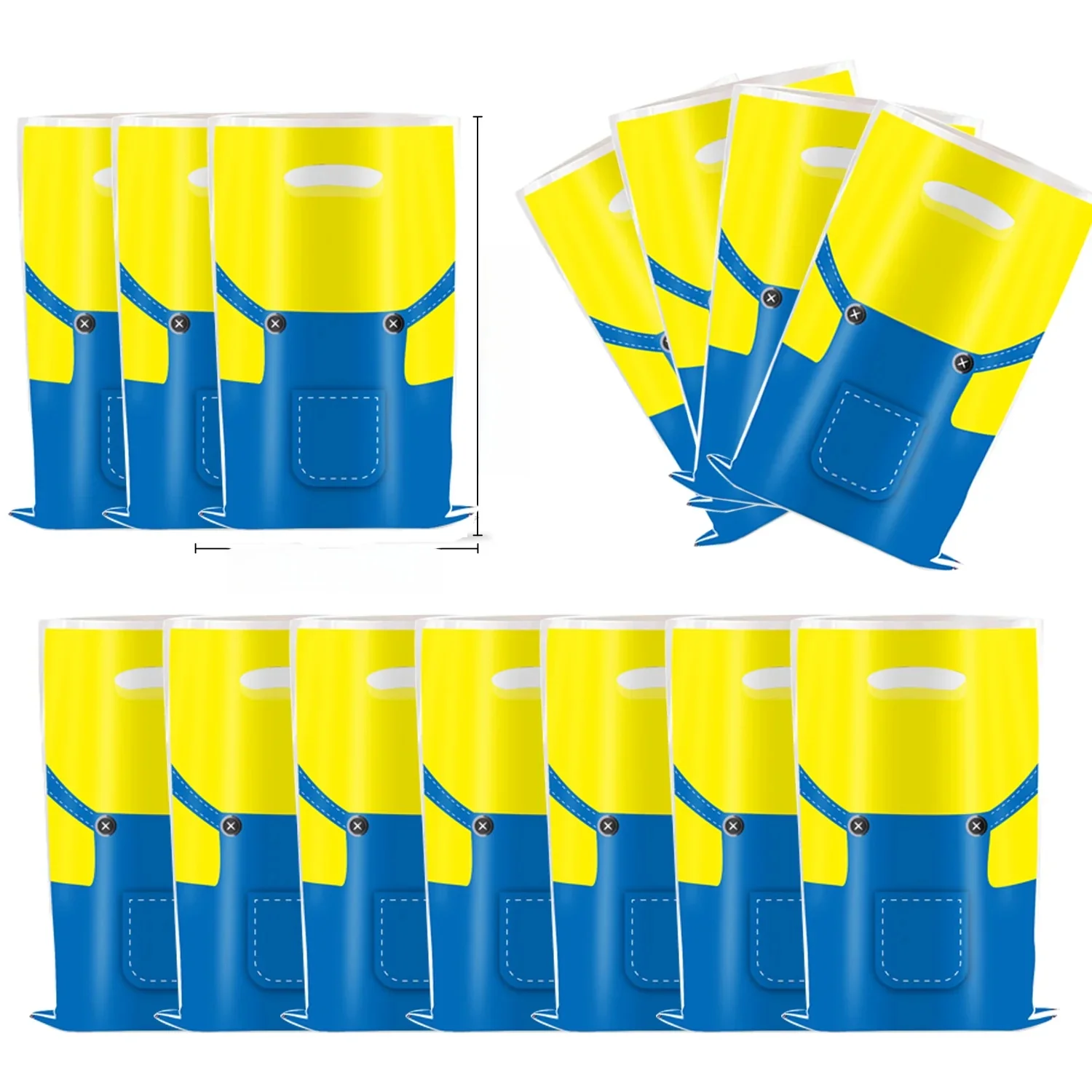 Miniones thème 10 pièces/lot enfants filles faveurs joyeux anniversaire banane jaune cadeaux de fête sacs à bonbons Surprise décorations sacs de butin