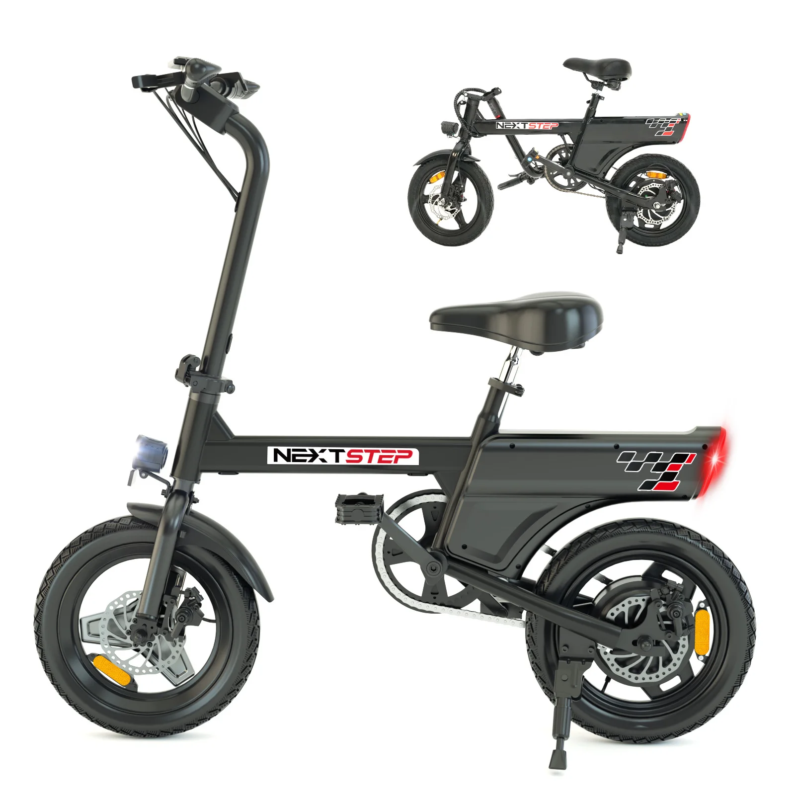 Vélo électrique pliable, compact, moteur 250W, autonomie 20-30km, mode électrique+assistance, freins à disque, vélo de ville