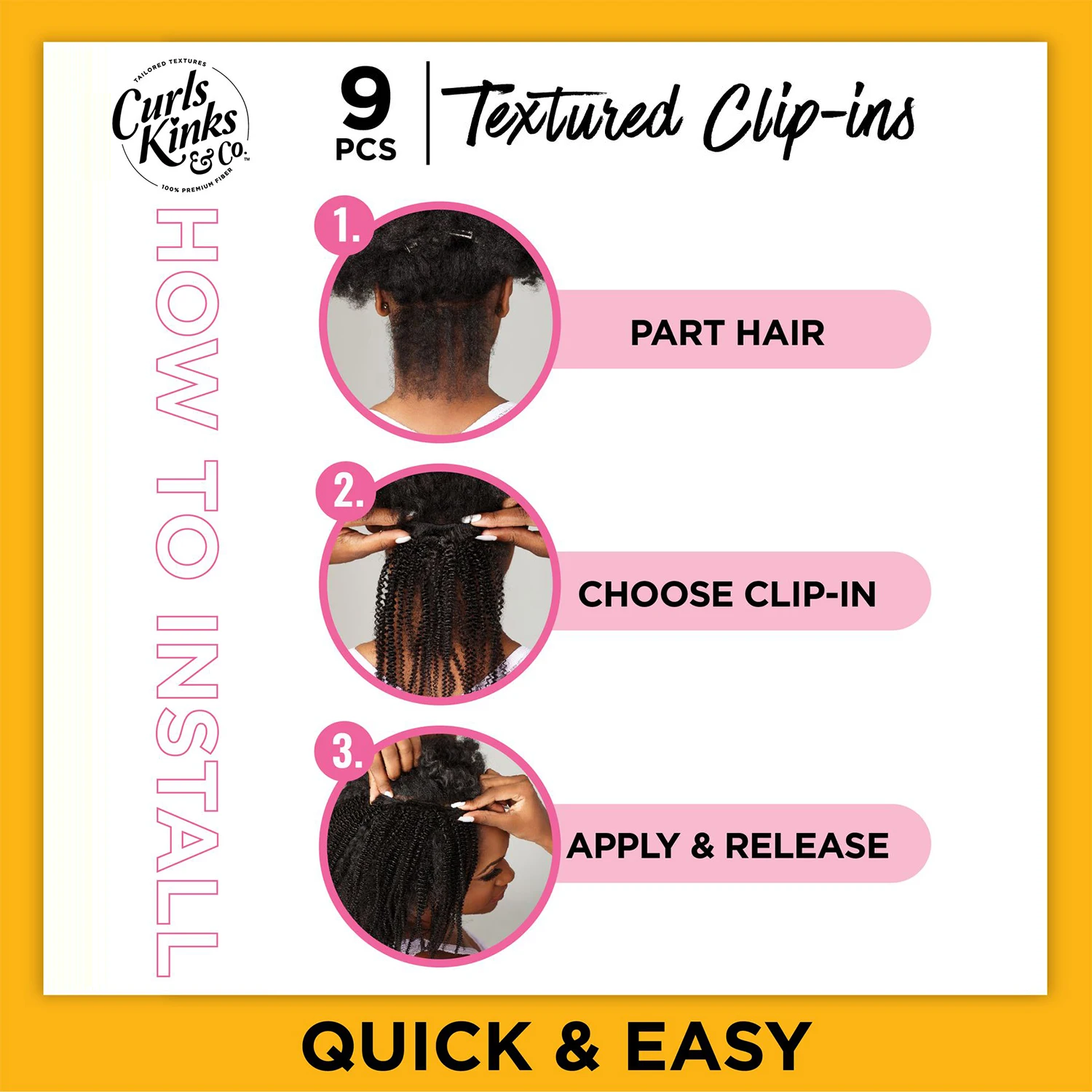 Sensationnel Curls Kinks N Co Human Hair Clip On Weave 4C Clique - Natural Curl, Afro Kinky, Extension, Brazilian