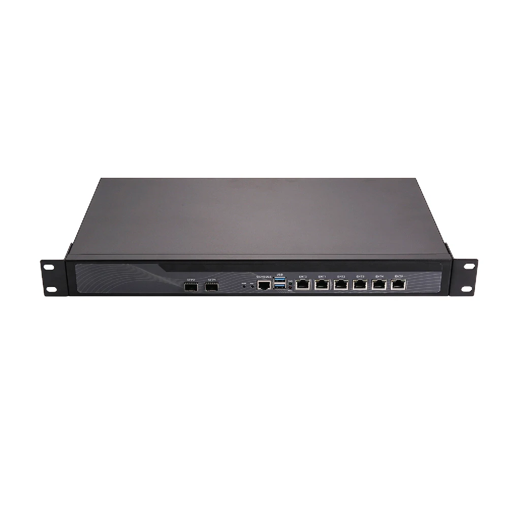 HUNSN 1U Rackmount Firewall Hardware,pFsense,OPNsense,Mikrotik,VPN,Network Appliance,Intel Core I3/I5/I7,RS48,6LAN,2SFP+,COM,VGA