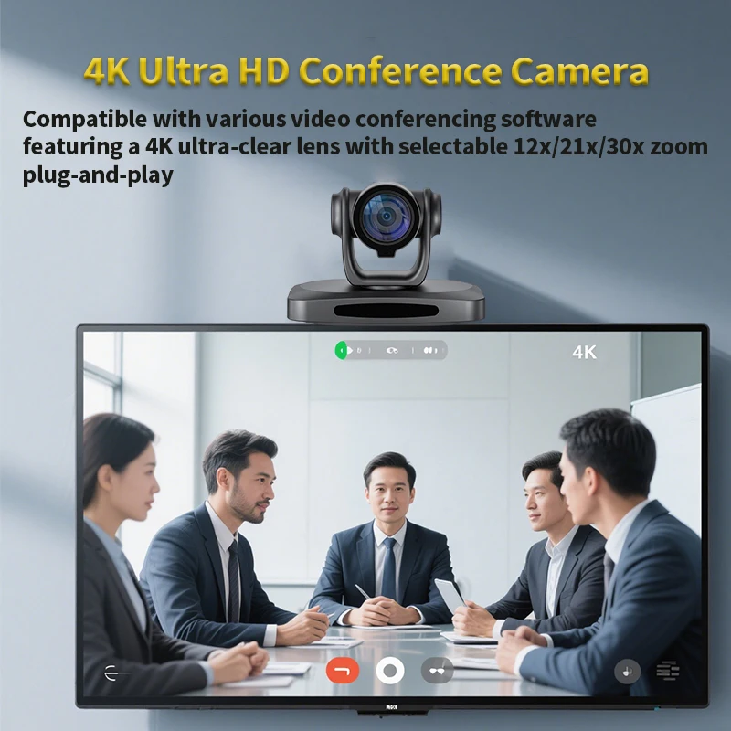 SZXLCOM 4K PTZ Conference Camera 12x/21x/30x Optical Zoom NDI POE HDMI USB AI Auto-Tracking for Telemedicine/Church Live/Office