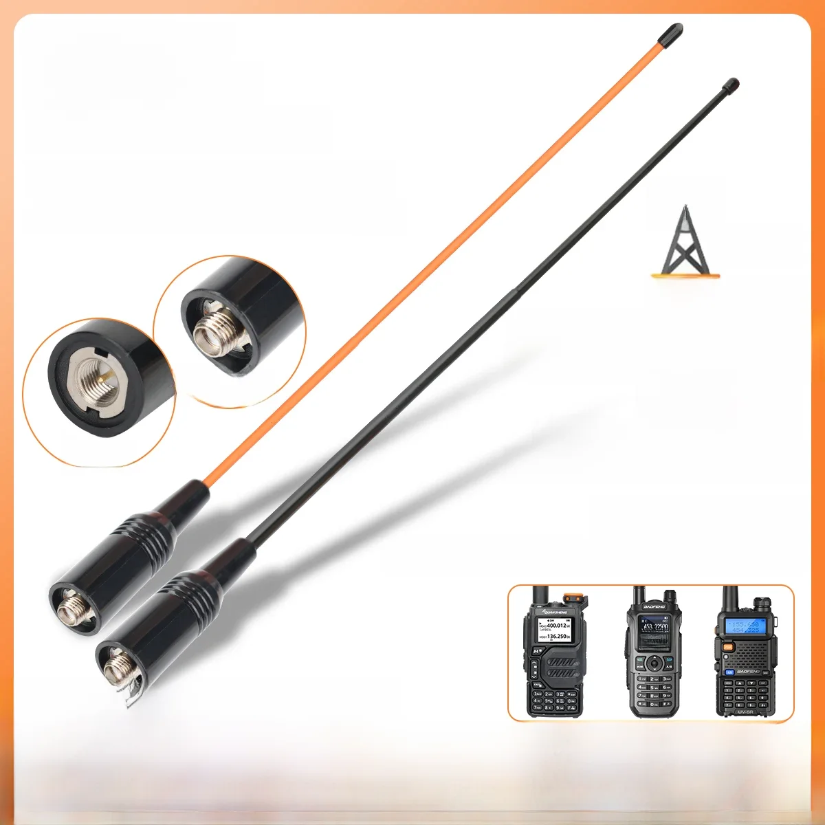ABBREE Walkie Talkie Antenne SMA Vrouwelijke Mannelijke VHF UHF Band Tri-Band GMRS voor BaoFeng UV-5R BF-888S Quansheng UV-K5 K6 Ham Radio - afbeelding 2