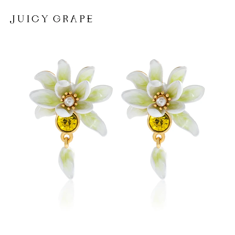 

Juicy Grape Fine Jewery Set For Women 2024 Fashion Gardenia Flower Earring Bracelet Necklace Ring Birthday and Christmas Gifts