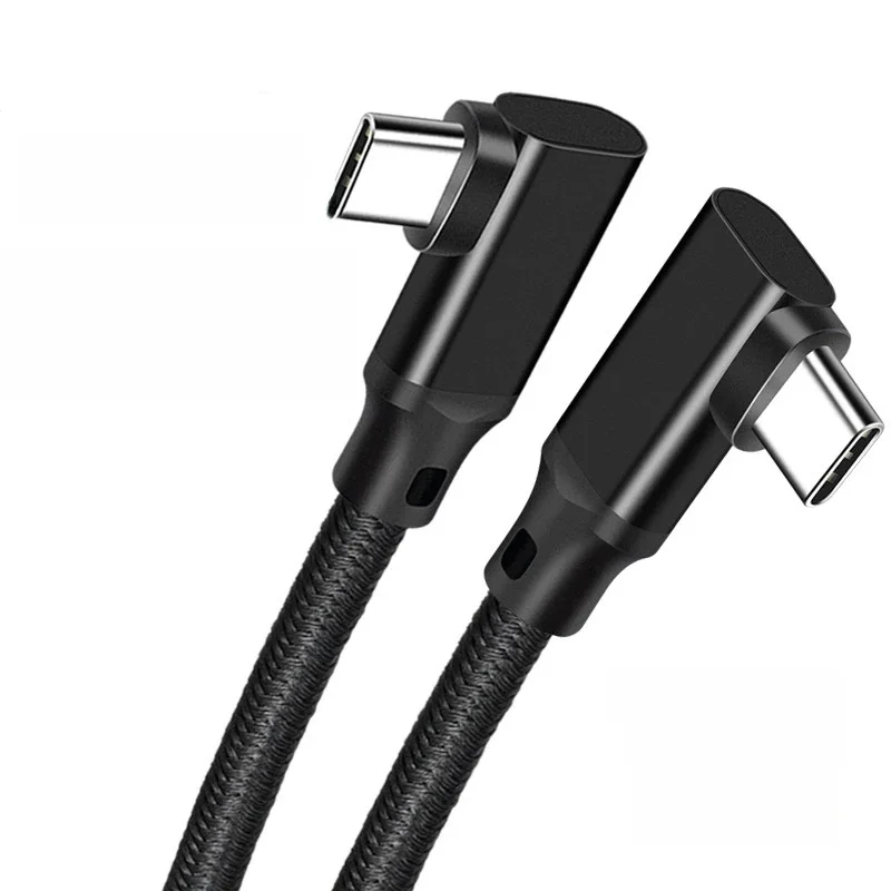 USB 3.2 Gen2 20Gbps VR Double Elbow Data Cable USB C 4K Video Type C 5A 100W Type-C Quick Charge Cord For Macbook Pro Samsung — zdjęcie produktu 7