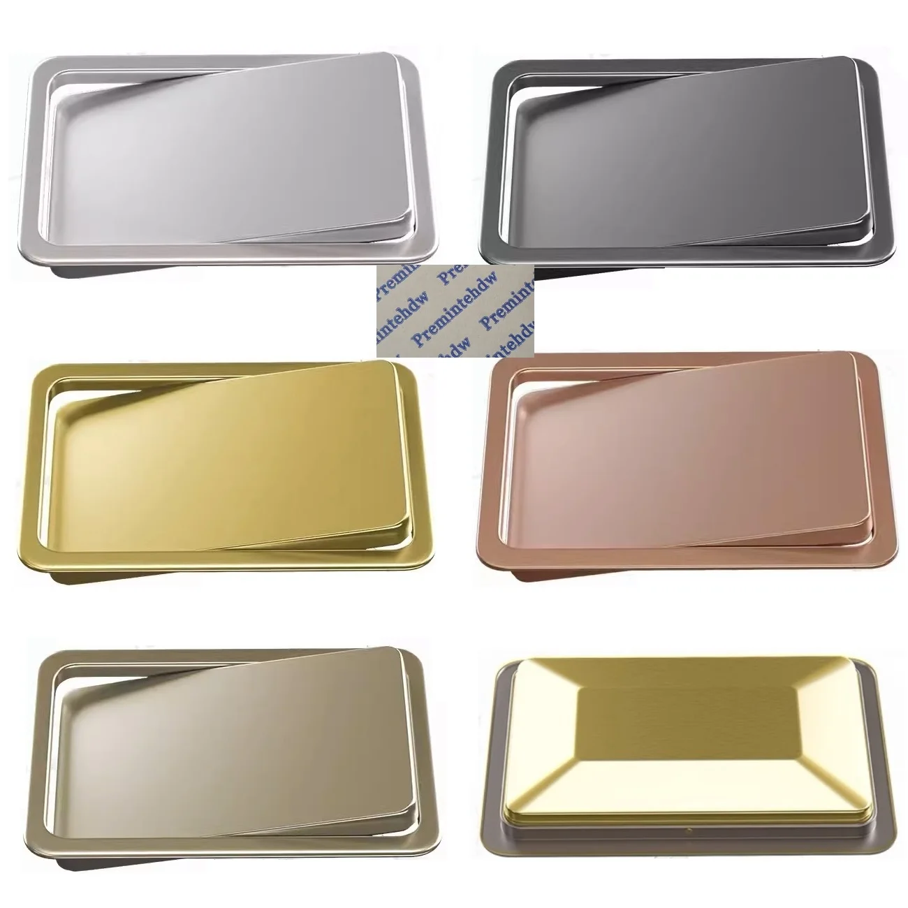 1Piece Stainless Steel Rectangle Countertop Swing Flap Top Lid Cover Gold Grey Copper Bronze