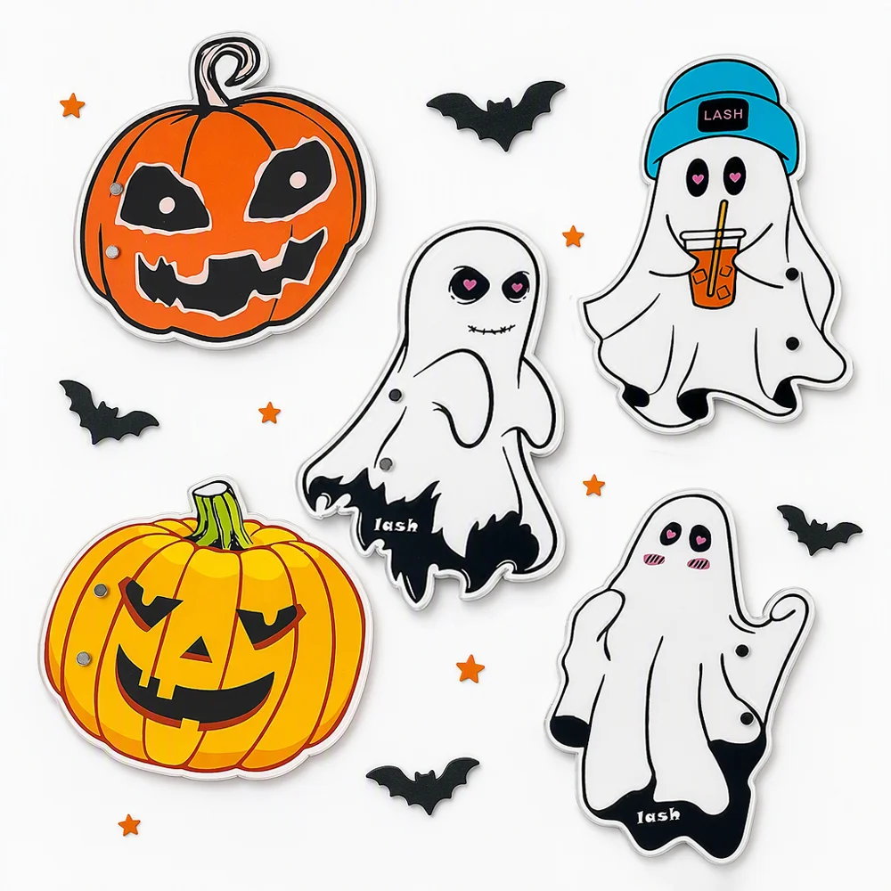 Halloween Eyelash Extension Scale Holder Magnetic Acrylic Lash Board With Glue Pallet Cup False Eyelashes Pad Lash Makeup Tools