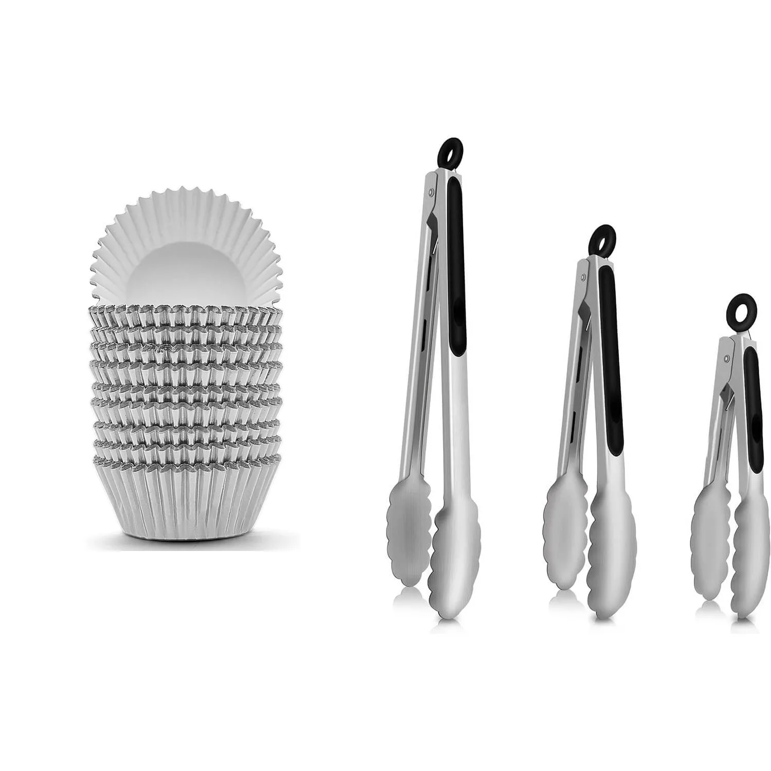 

Muffin Liners,Cupcake Liners For Baking & Tongs,Tongs For Cooking,Kitchen Tongs, 200-Count Muffin Liners Cupcake Liners