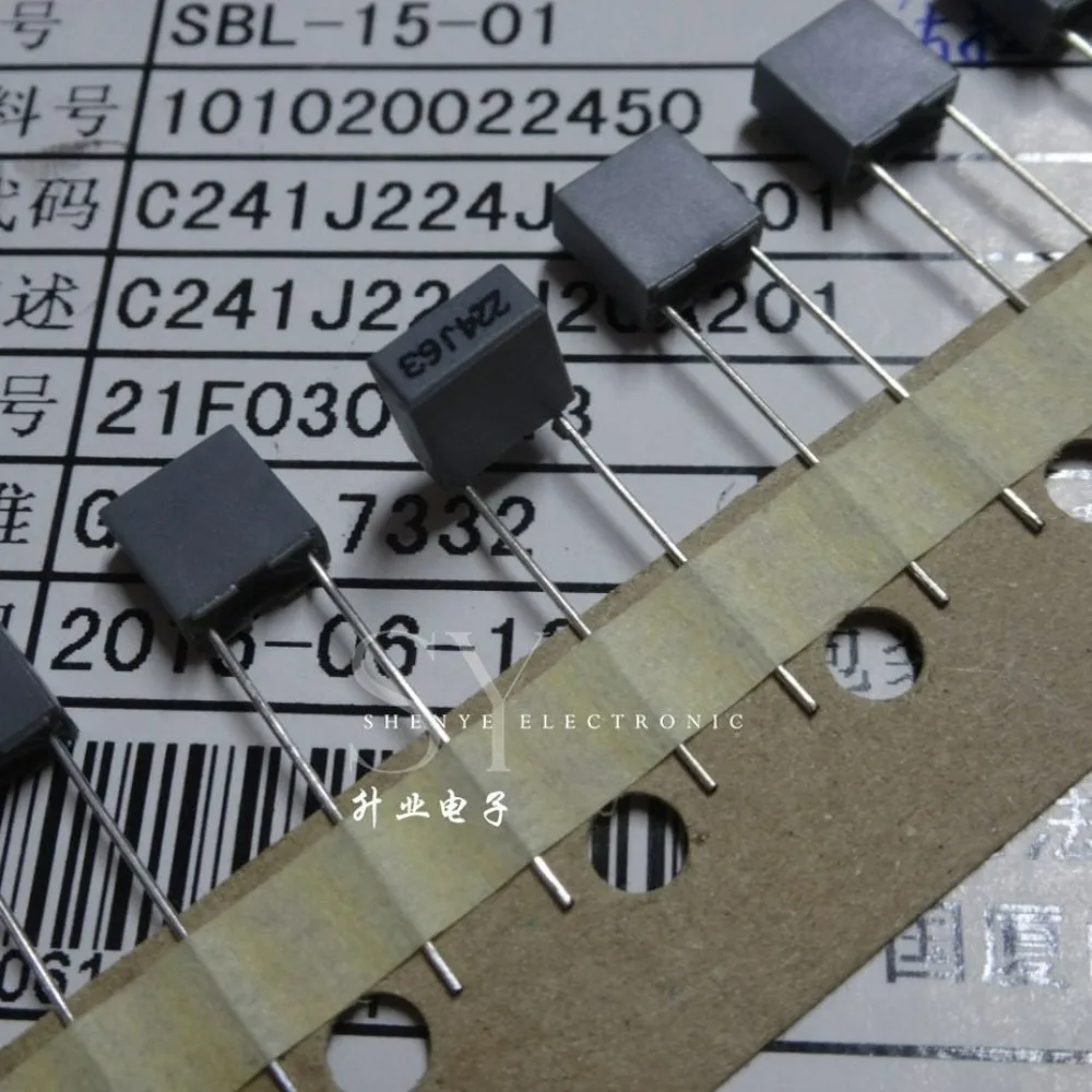 10pcs/lot Fara C241J Series 0.22uf 63V 220nf u22 224 J 5% Brand New 5mm Film Capacitor C241J224J20A201