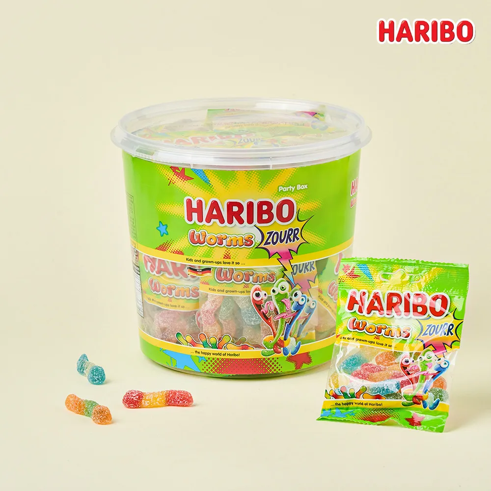 Haeribo Worms Sour Lombrico Jelly Bucket 960g * 2 Plot de gran capacidad