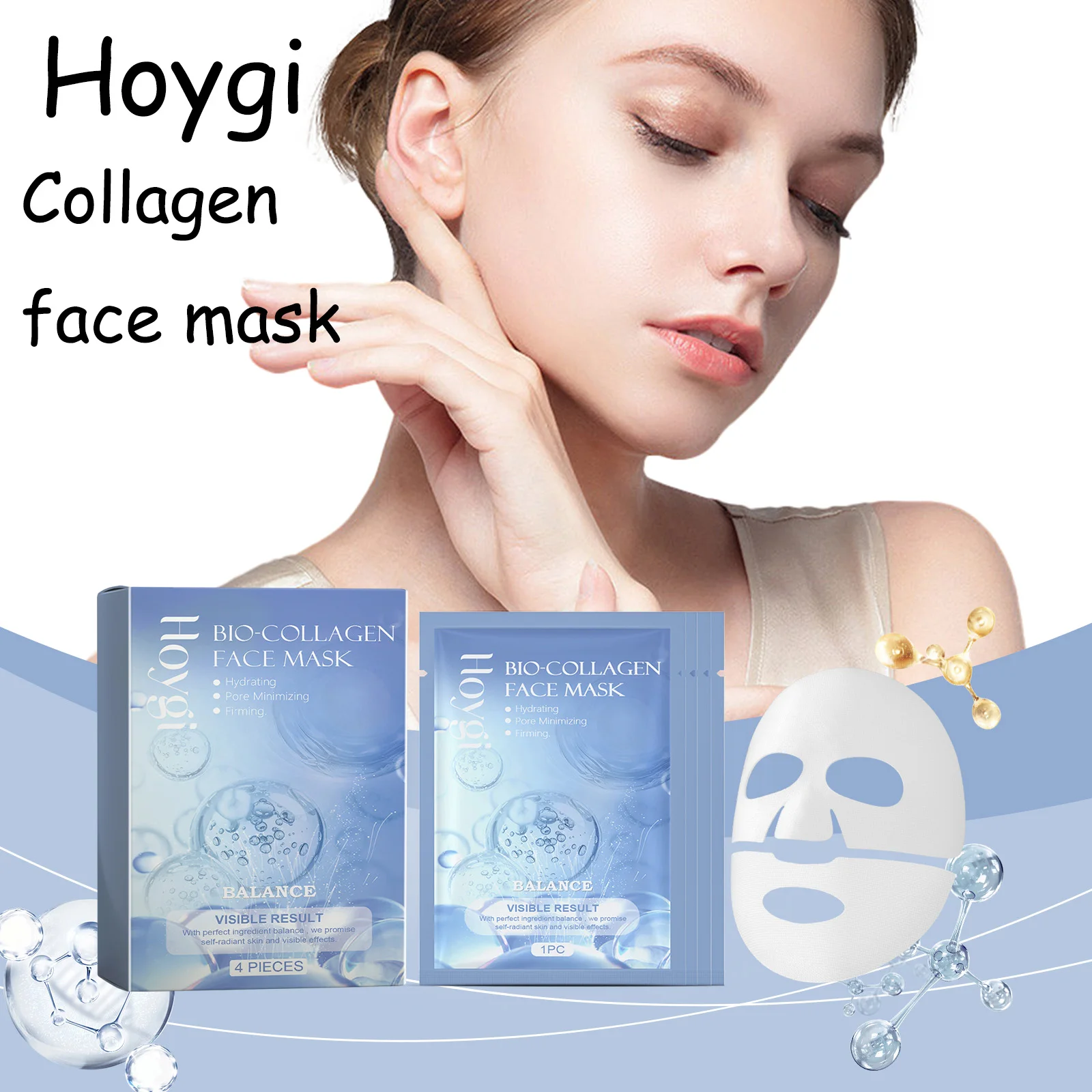 

Hoygi Collagen Moisturize Face Mask Reduce Dullness Promote Health Skin Remove Wrinkles Refreshing Brightening Face Mask
