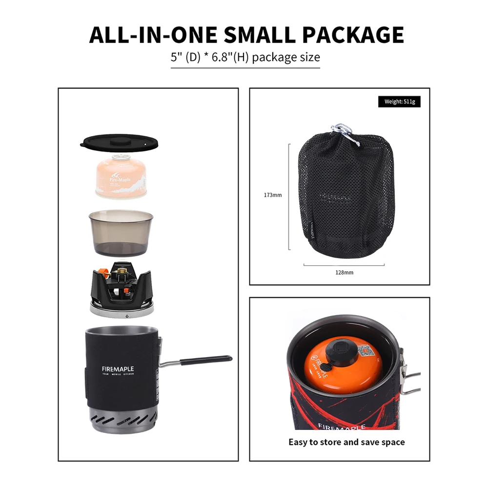 Fire Maple Star X1 Pro Camping Stoves Portable Gas Burners Outdoor Hiking Cooking System Heat Exchanger HX Pot Bowl Gas System