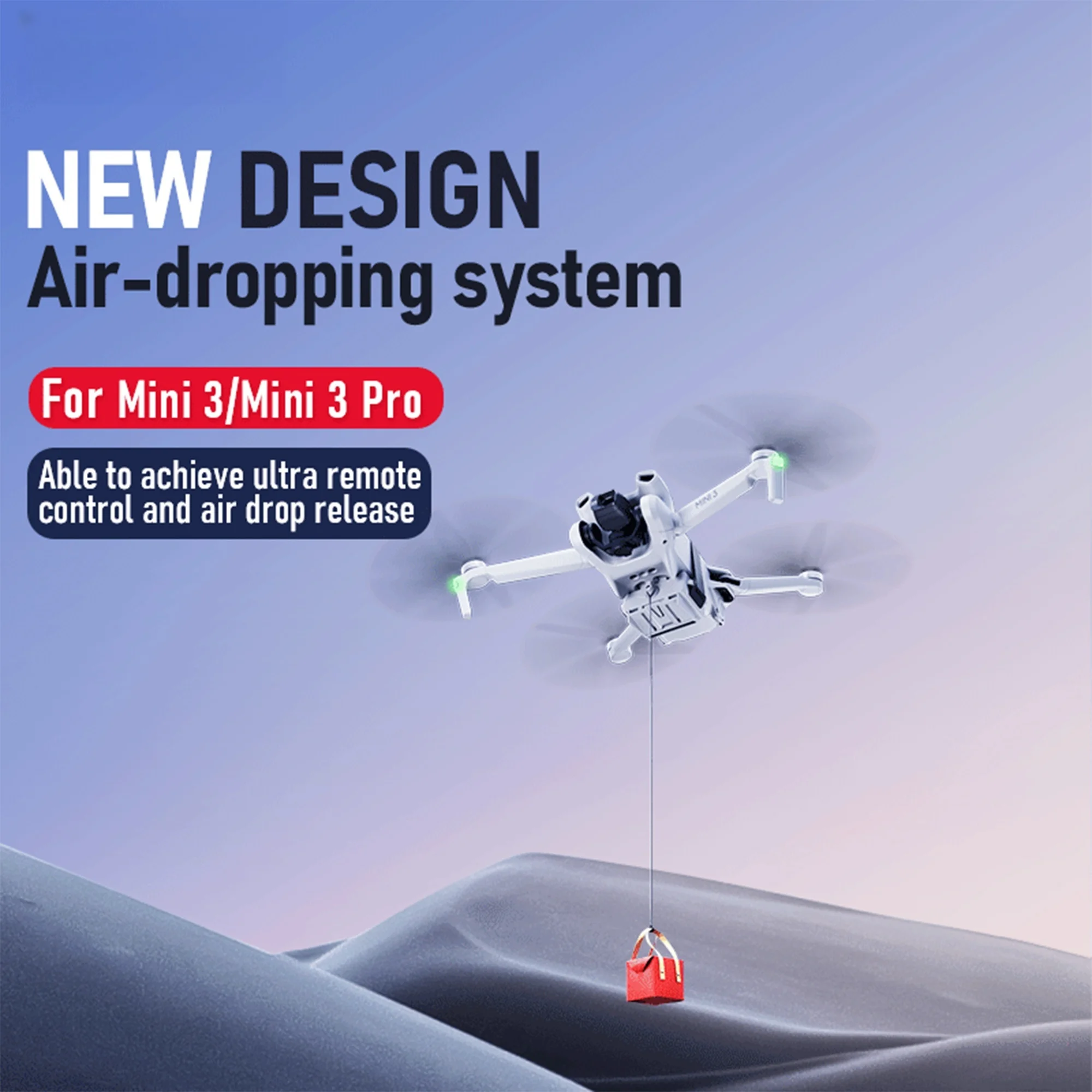 

Universal Airdrop System,Drone Dropping System for DJI Mini 3/Mini 3 Pro Drone Thrower Fishing Life Rescue Send Gif