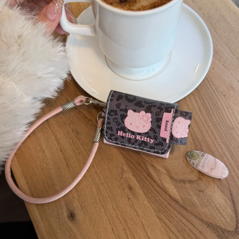 

Sweet cool leather leopard print cute kitten earphone protective case,suitable for AirPods 4/3/2Pro/2/3,cute new protective case