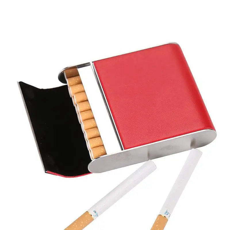 Leather 20pcs Cigarette Container Case Cigarette Box Tobacco Holder Mini Storage Box Smoking Accessories Men Gift