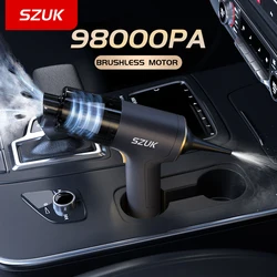 SZUK-aspiradora portátil inalámbrica para coche y hogar, máquina de limpieza potente de 98000PA, succión potente de mano