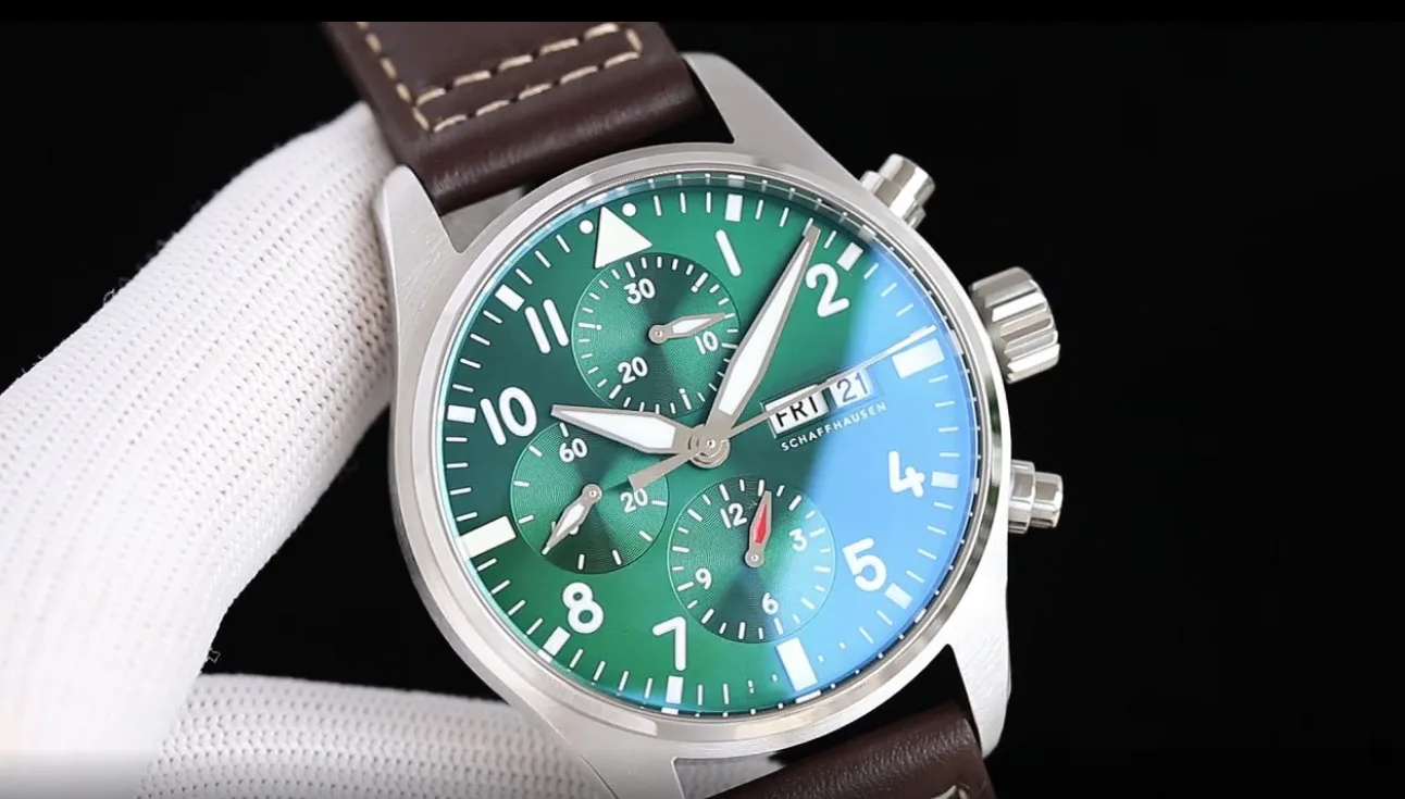 أعلى جودة في السوق Pilot OEMGIW-388107 ظهر شفاف مع وظيفة الكرونوغراف الساعات الرياضية