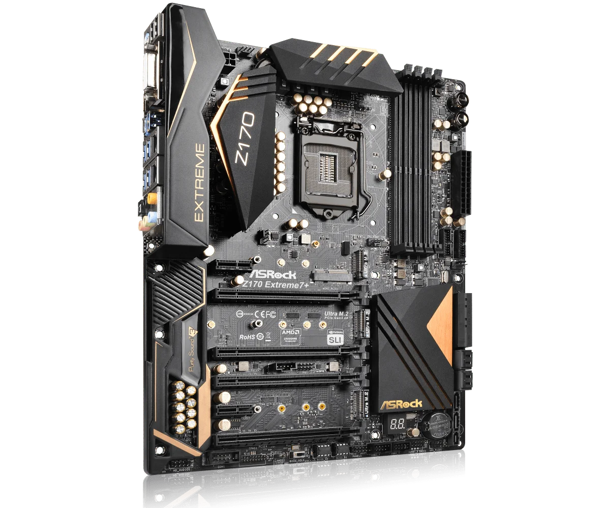 Imagem -03 - Asrock-motherboard Z170 Extrema Mais Intel Z170 Lga 115 Ddr4 64gb Núcleo de Apoio I56500 I77700k Cpu Pci-e 3.0 Usb M.2 Hdmi Atx